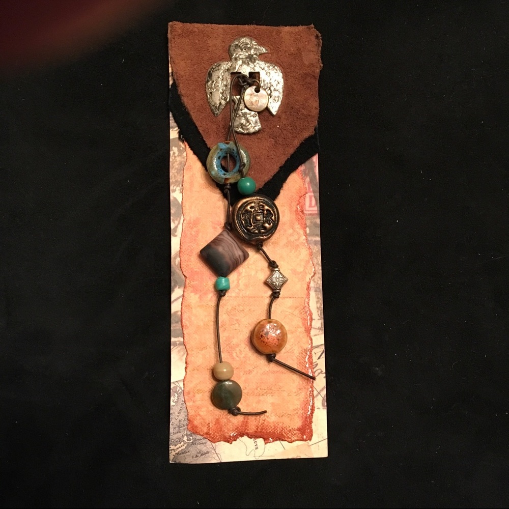 MARK MY WORD! Custom Beaded Bookmark w Leather